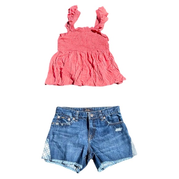Speechless Coral Tank Sz Med & Polo Blue Short Sz 12 Set Ret $103